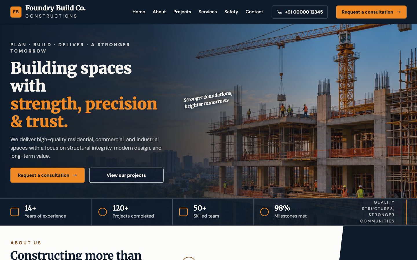 Architects, Interiors & Construction — Builders website preview