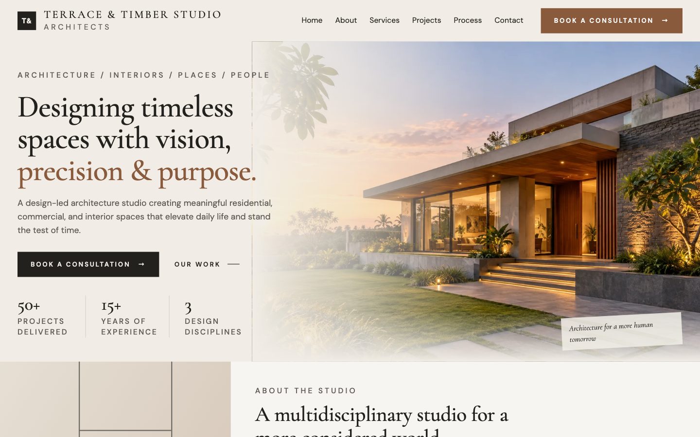Architects, Interiors & Construction — Studio Form website preview