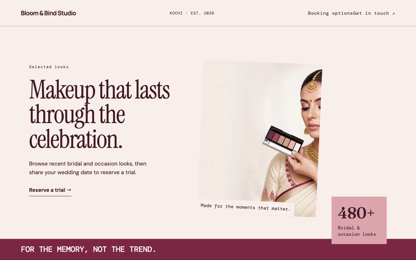Beauty & Bridal Professionals — Muse website preview