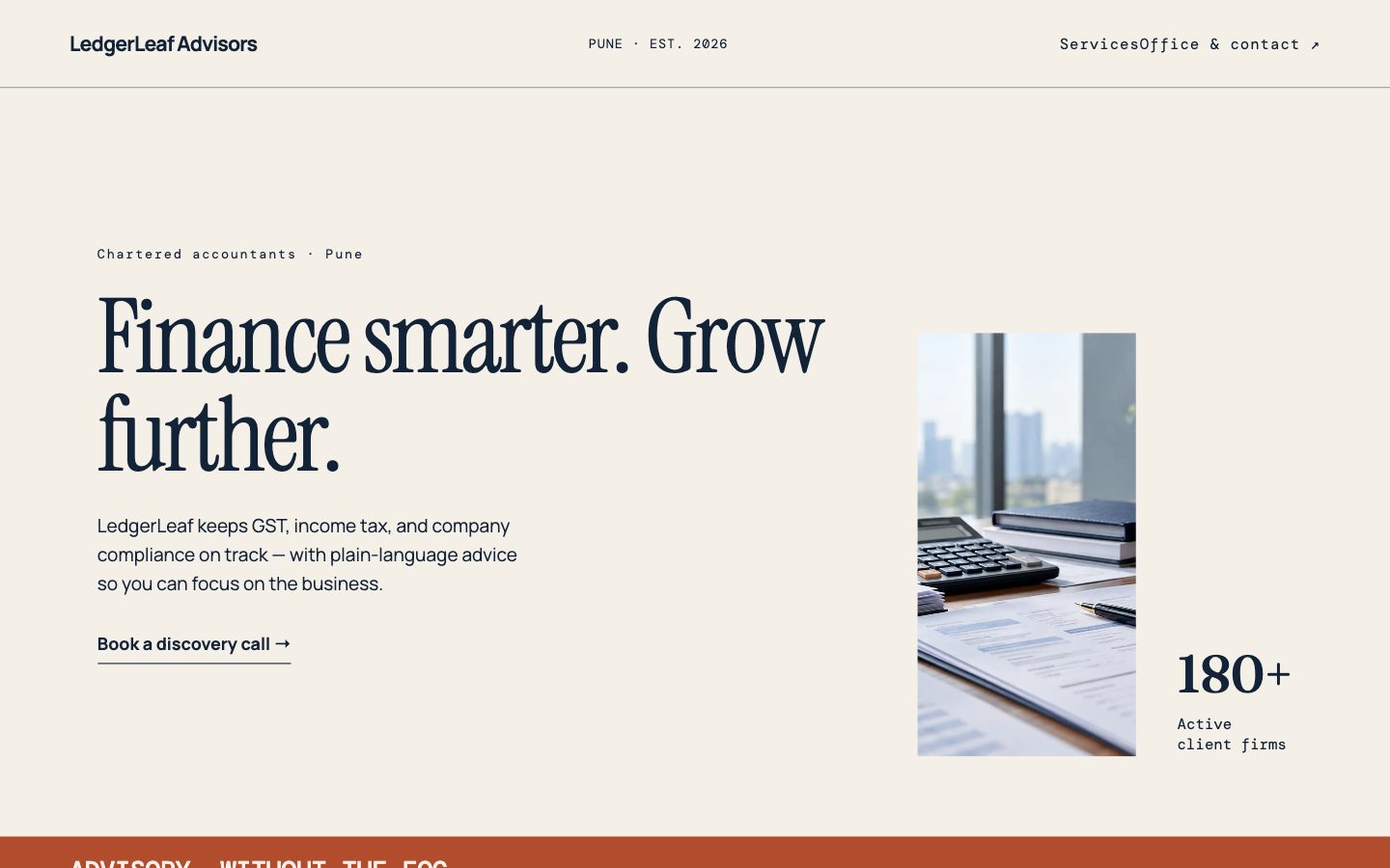 CA & Tax Advisors — Ledger website preview