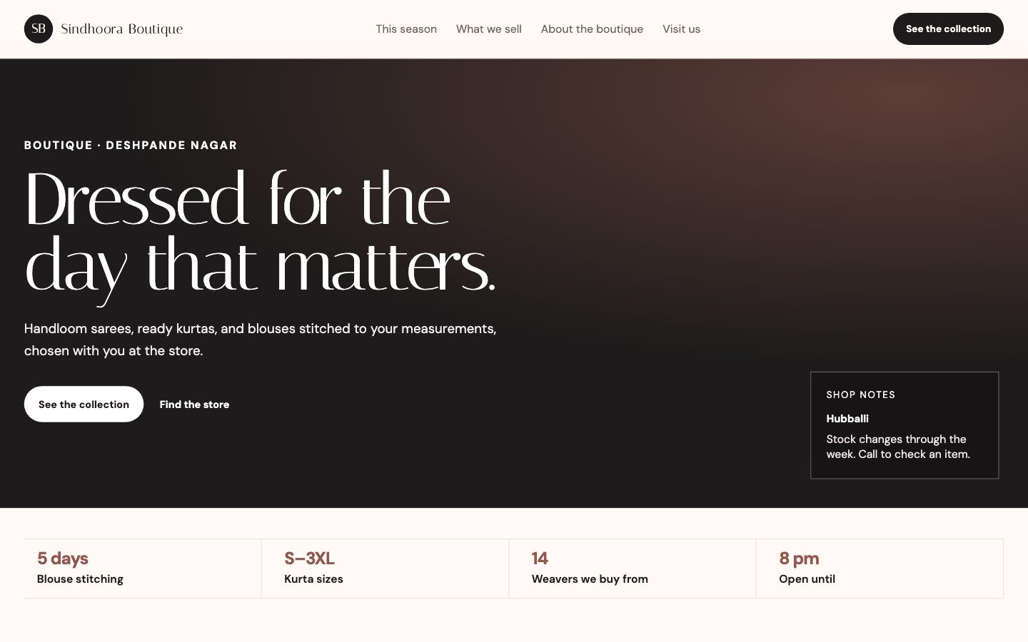 Clothing, Boutiques & Tailors — Lookbook website preview