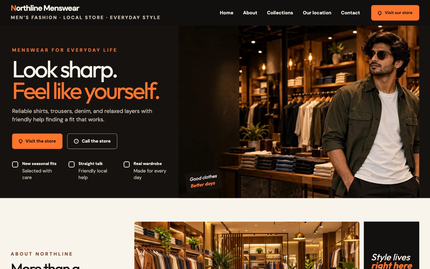 Clothing, Boutiques & Tailors — Urban Menswear website preview