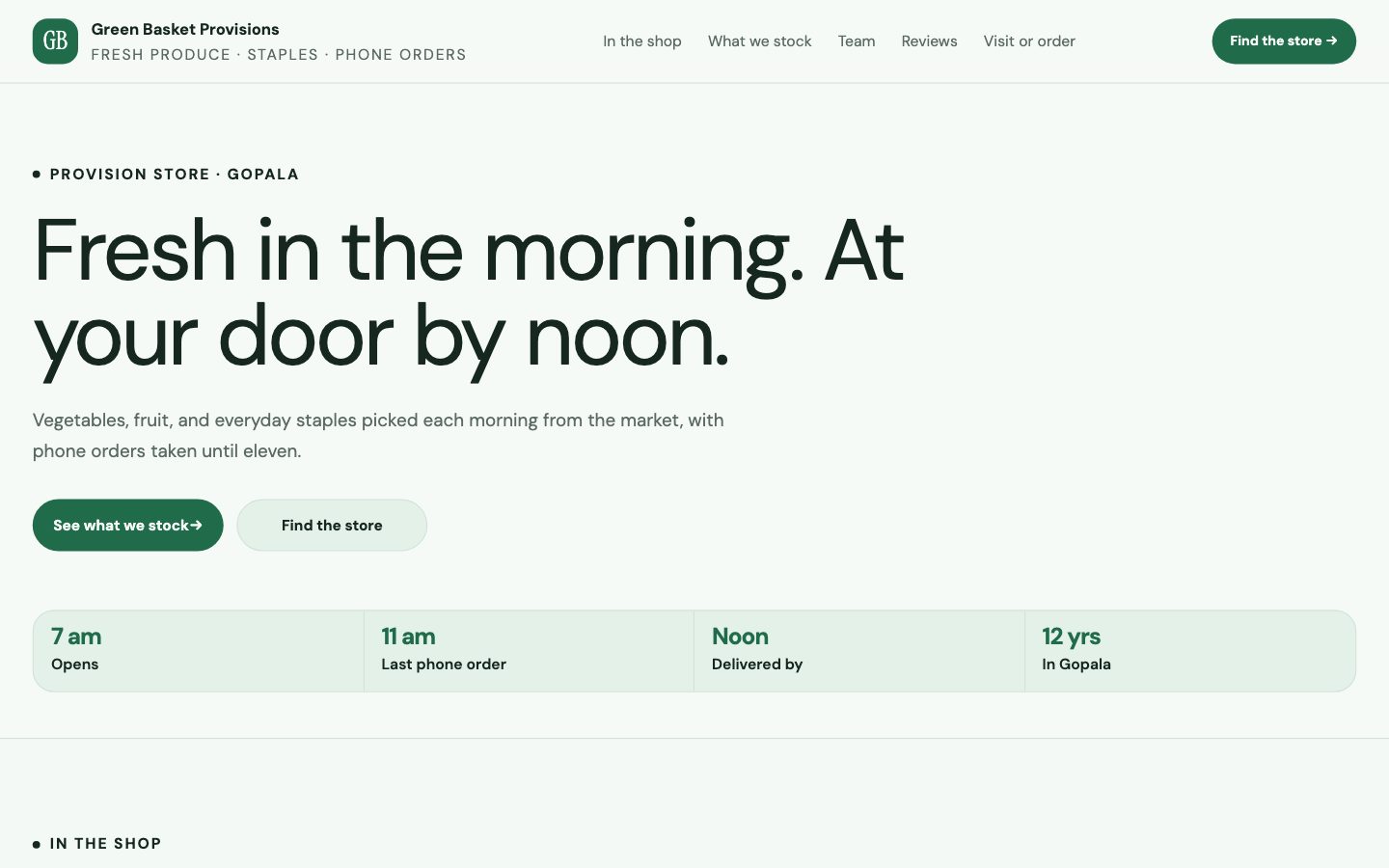 Departmental & Provision Stores — Fresh Store website preview