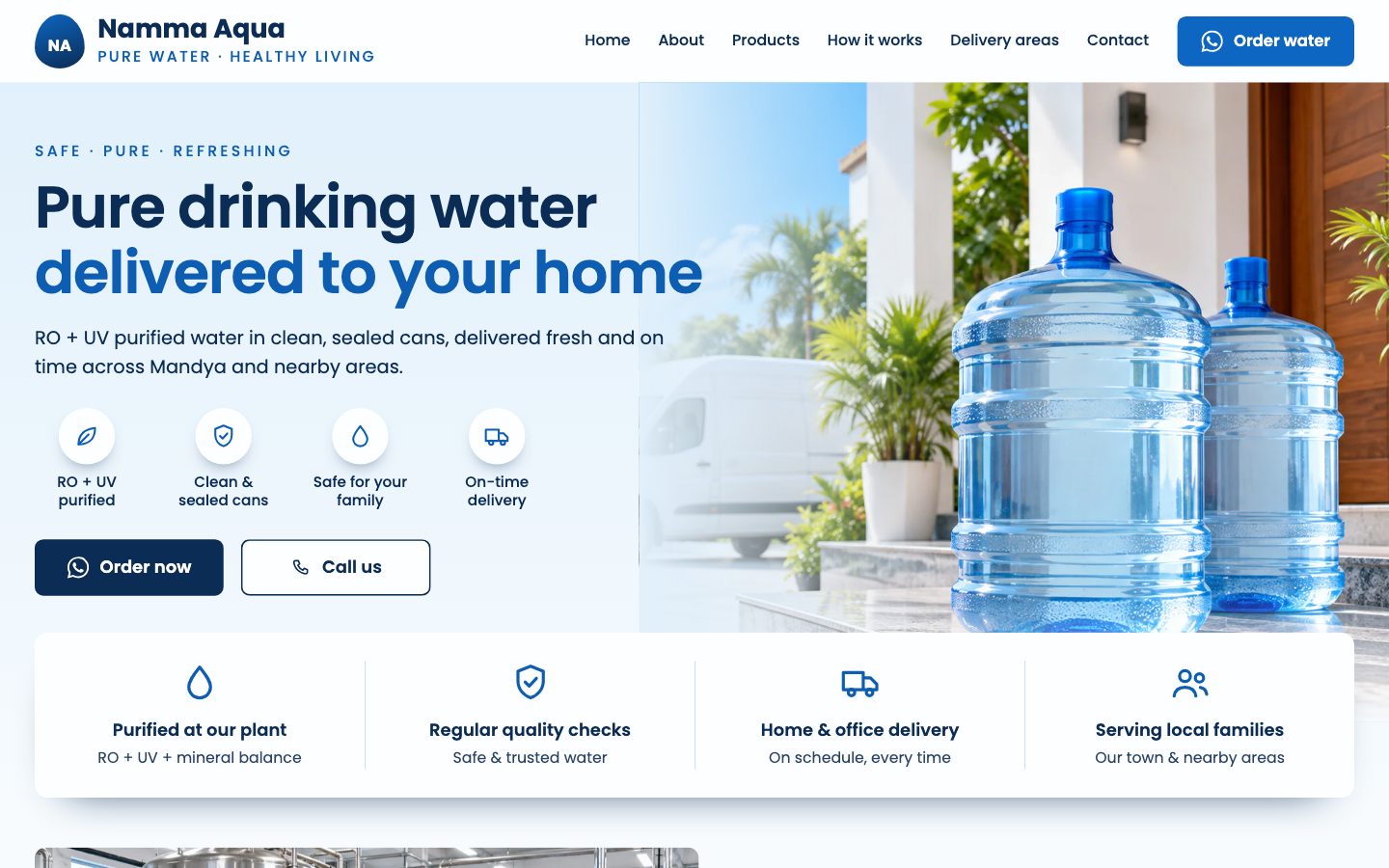 Drinking Water Supply — Pure Water website preview