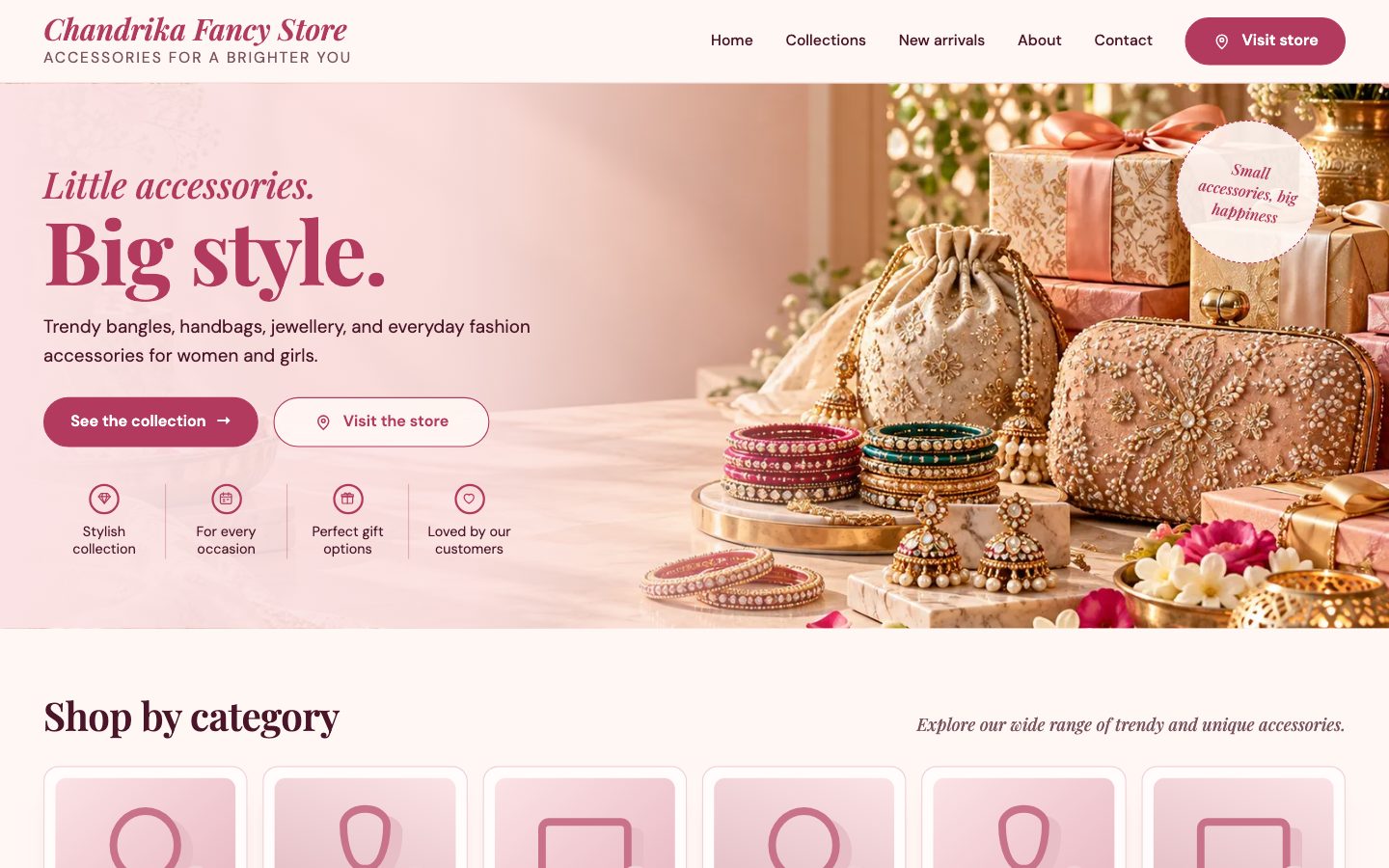 Fancy & Gift Stores — Blush Boutique website preview
