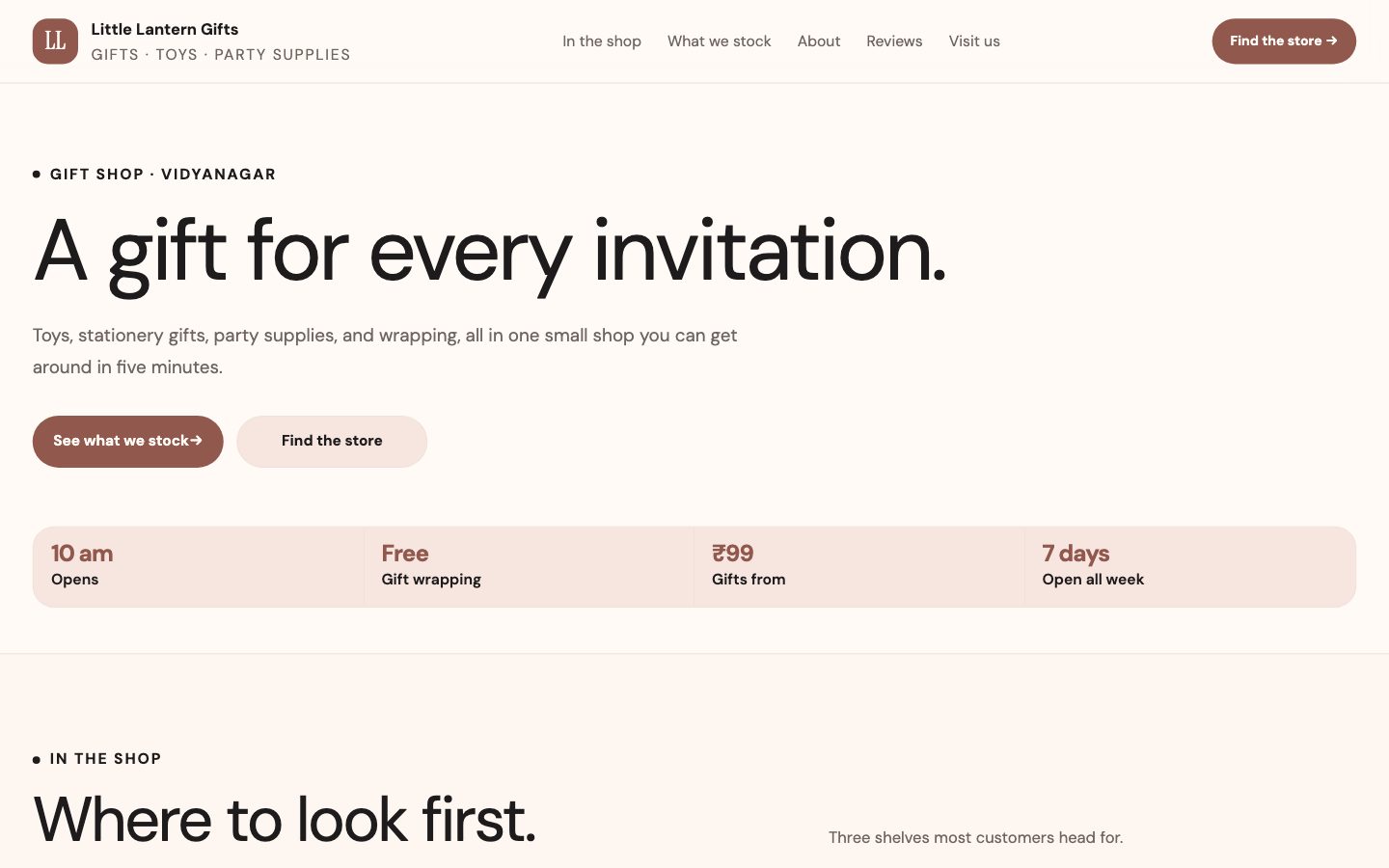 Fancy & Gift Stores — Everyday Store website preview