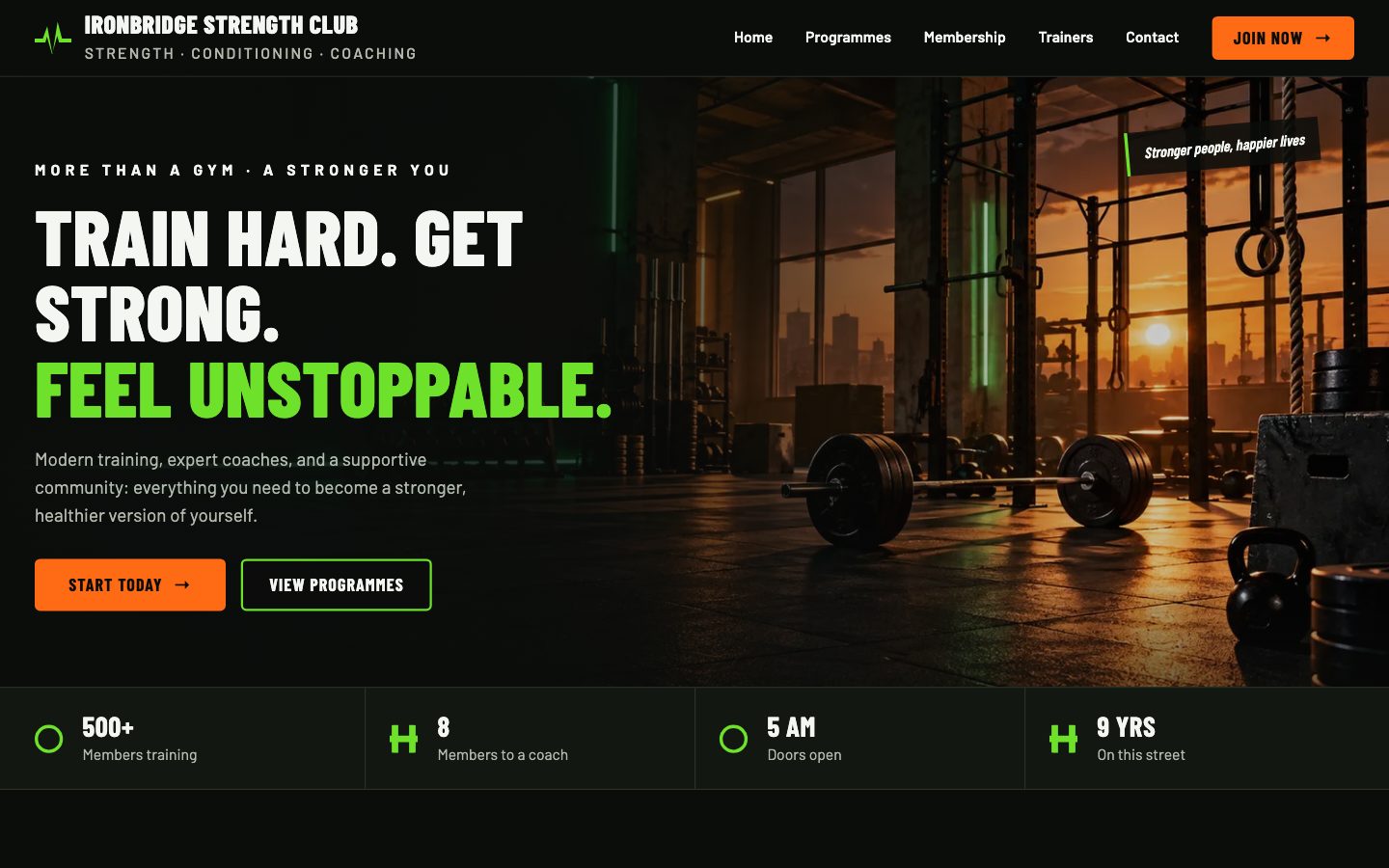 Gyms & Wellness — Power Gym website preview