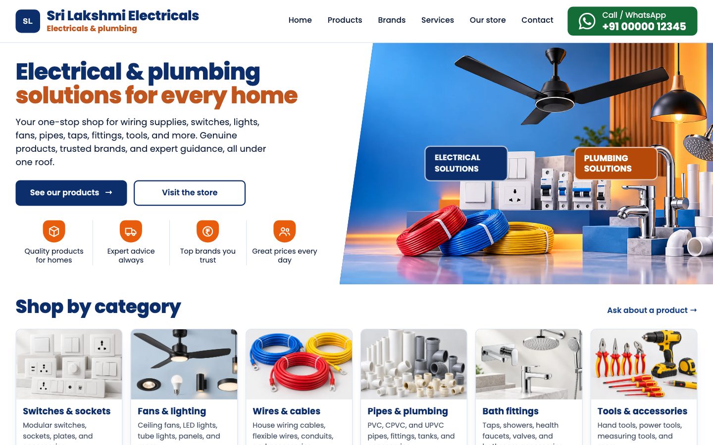 Hardware & Building Supplies — Bright Home website preview