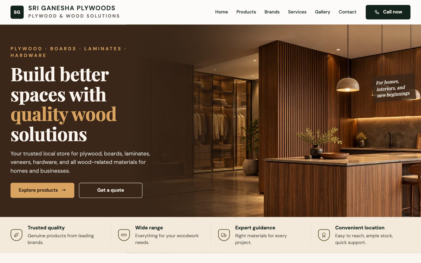 Hardware & Building Supplies — Timber House website preview