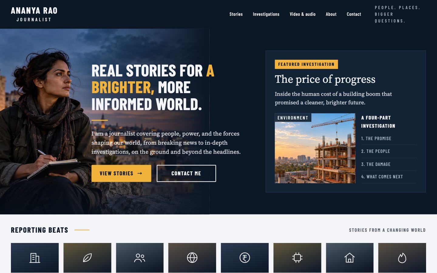 Journalists & Writers — Field Reporter website preview