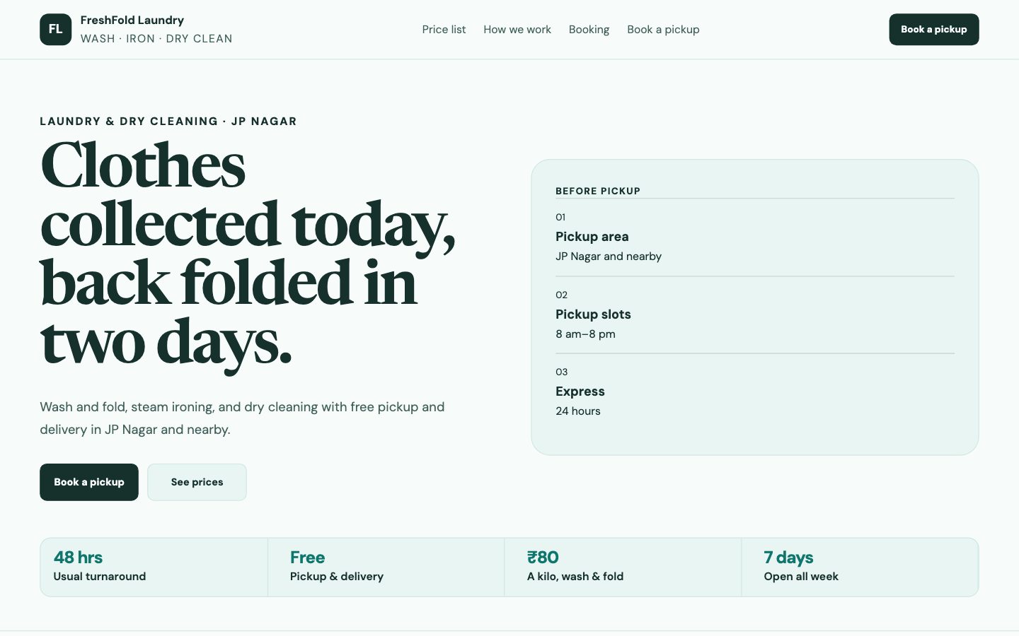 Laundry & Dry Cleaning — Pickup Service website preview