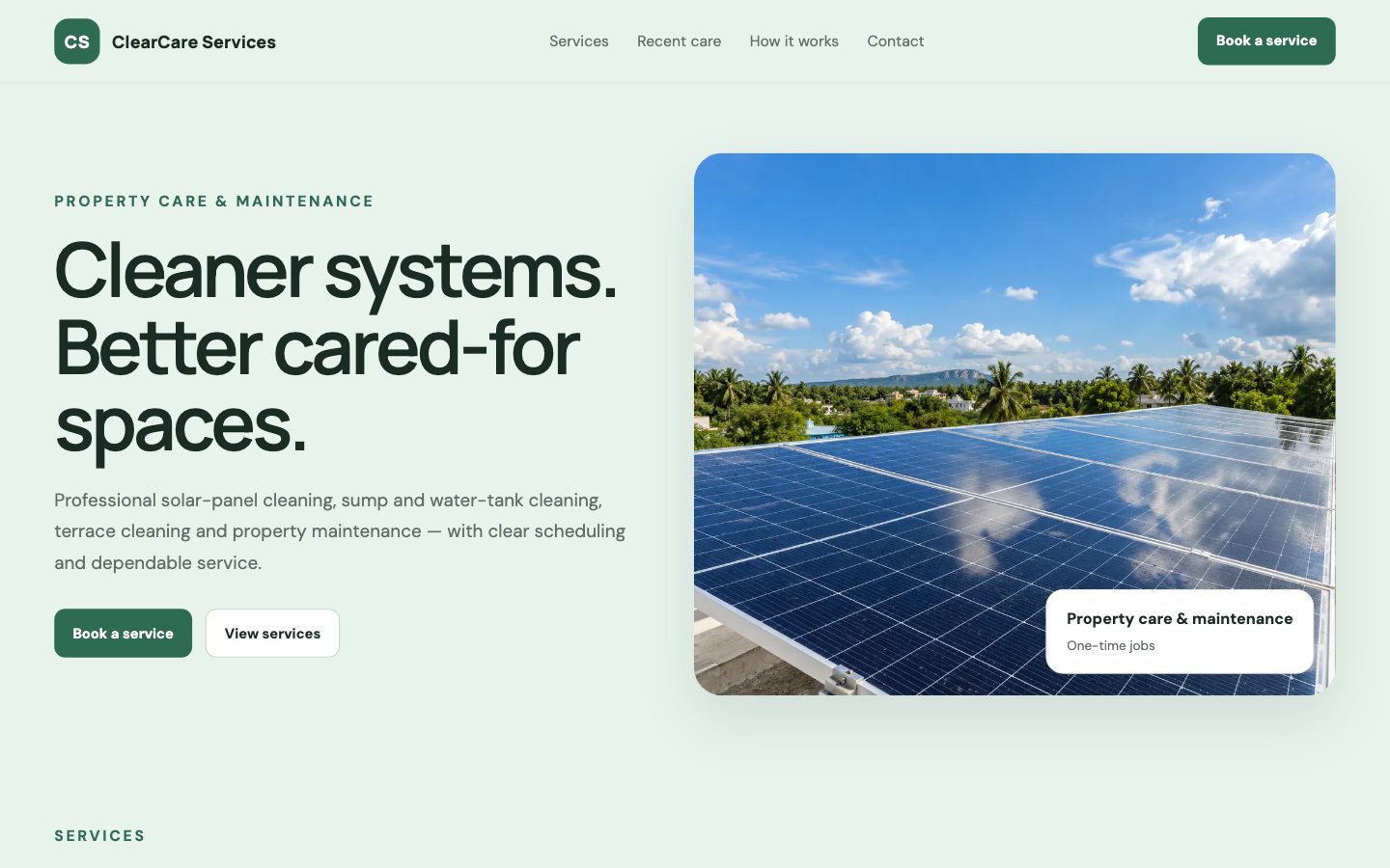 Home & Local Services — ClearCare website preview