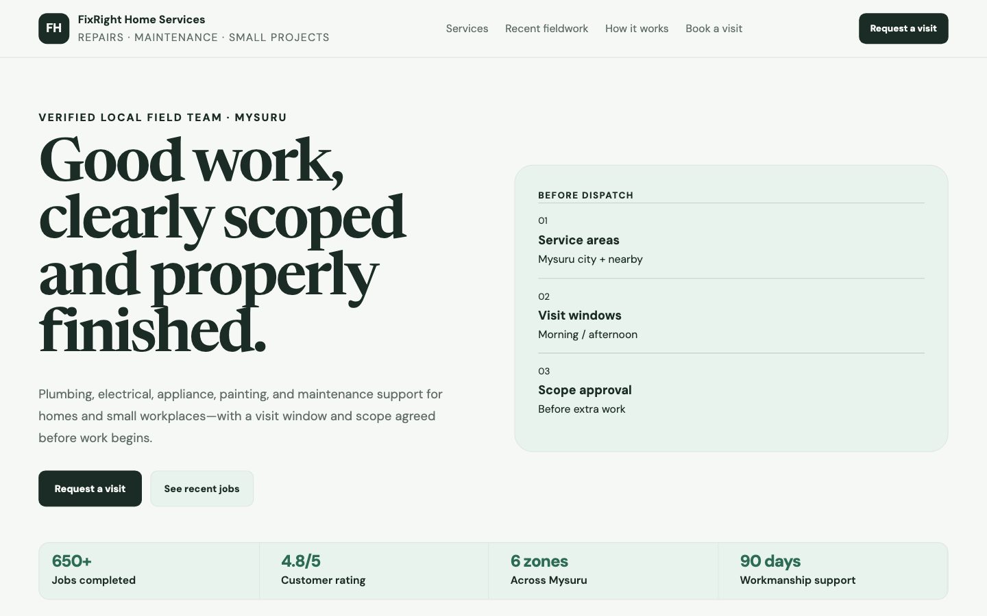 Home & Local Services — Fieldwork website preview