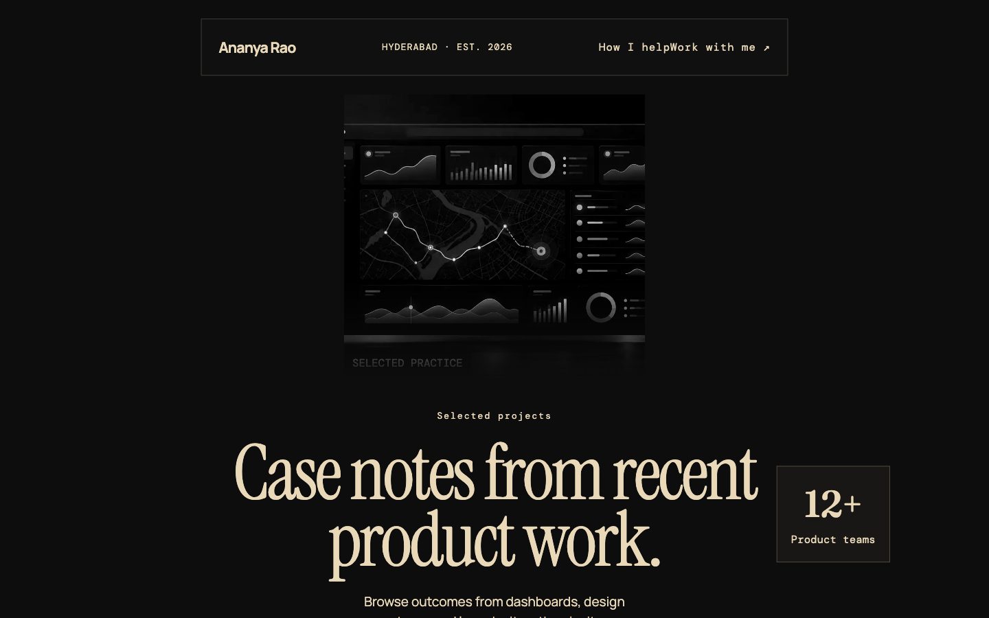 Professional & Developer Portfolios — Noir Atelier website preview