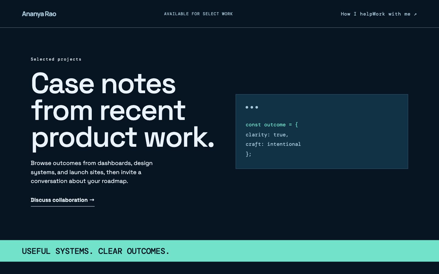Professional & Developer Portfolios — Systems website preview