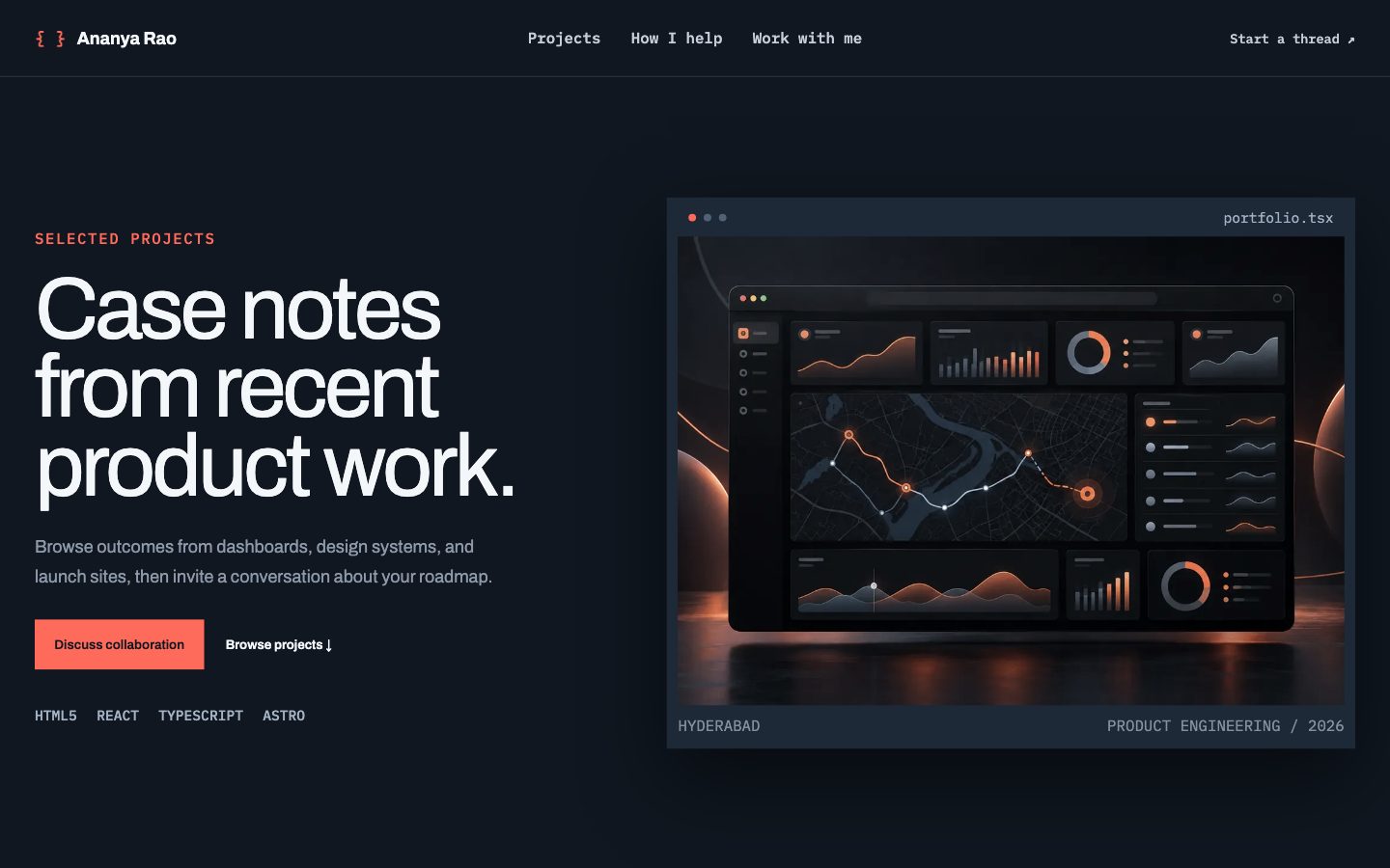 Professional & Developer Portfolios — Work website preview