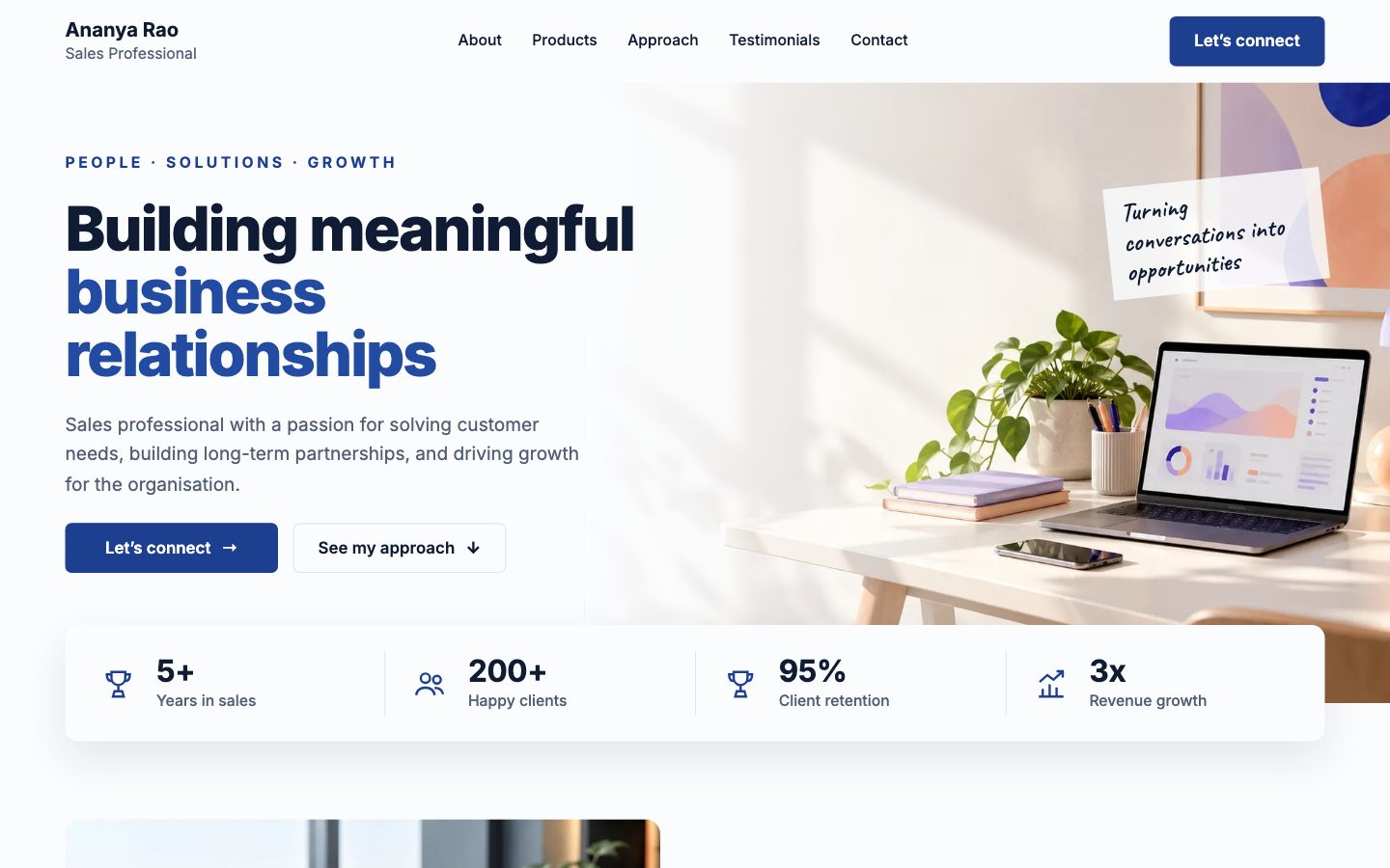 Sales Professionals — Consultative Growth website preview