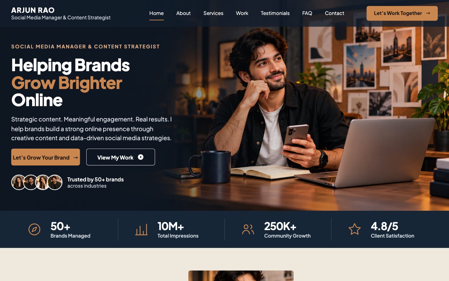 Social Media Managers — Brand Growth website preview