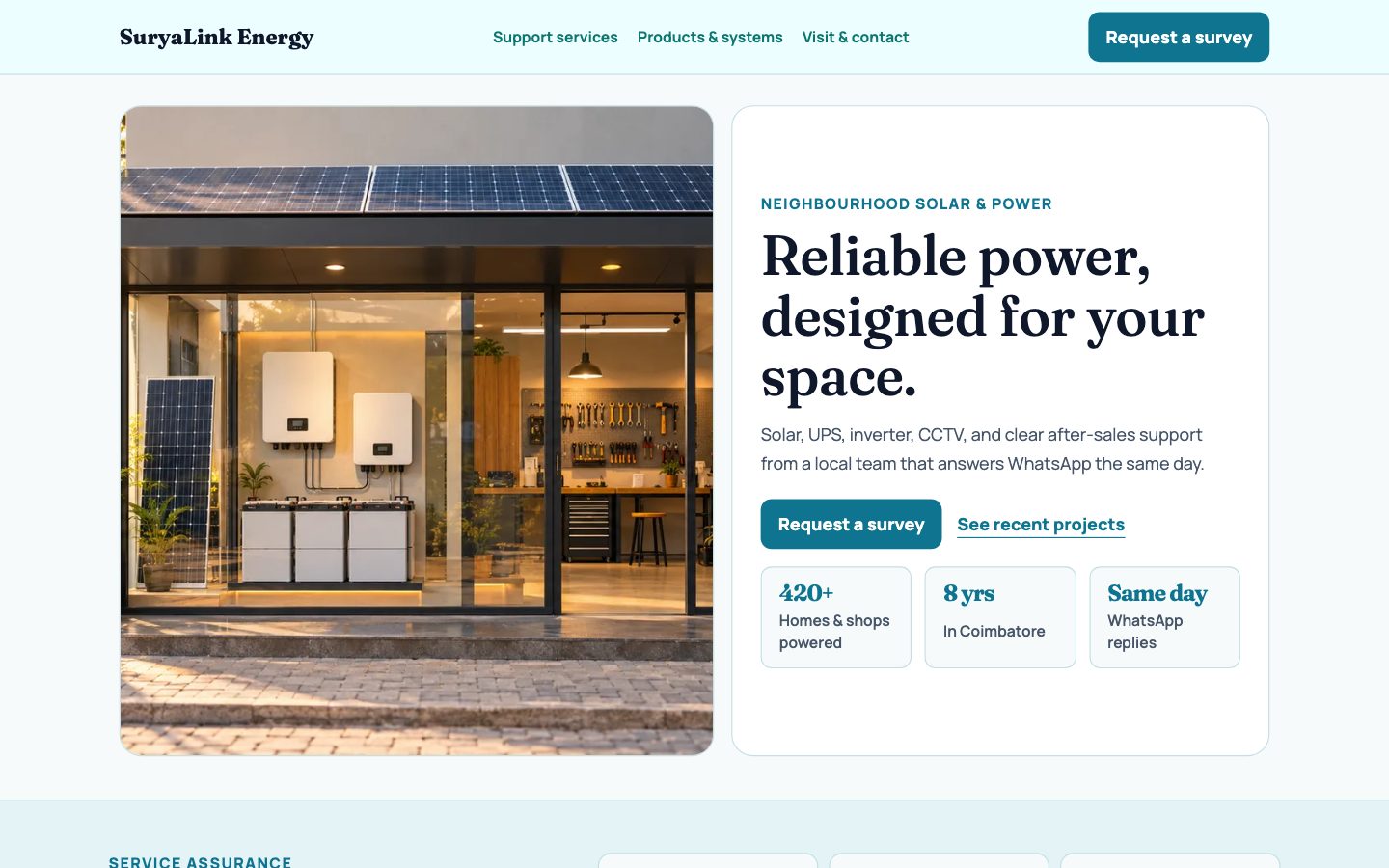 Solar, UPS & Power — Power Services website preview