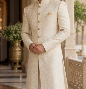 An ivory bandhgala jacket