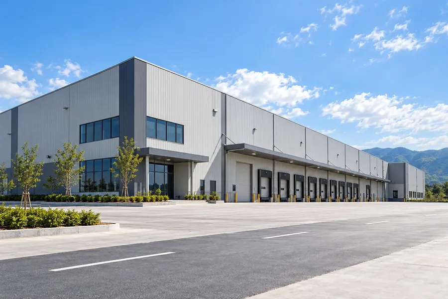 A large industrial warehouse