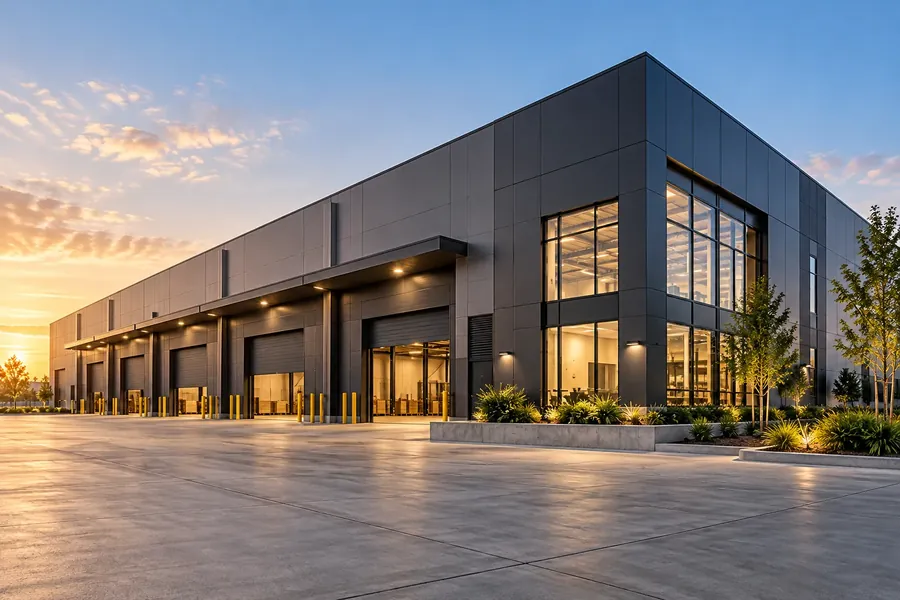 A large industrial warehouse