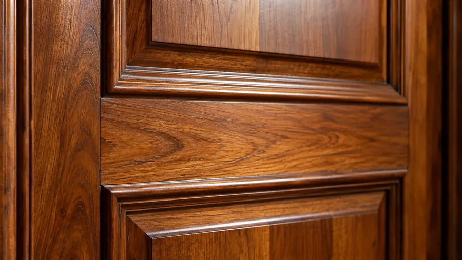 A polished wooden door
