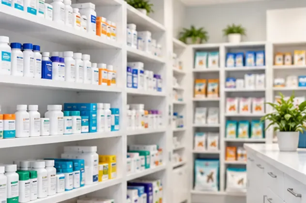 Pharmacy shelves