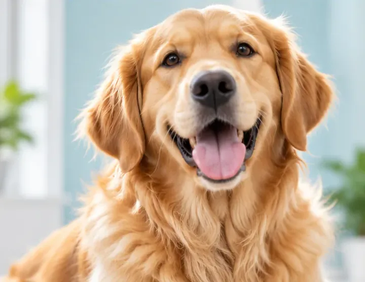 A happy golden retriever