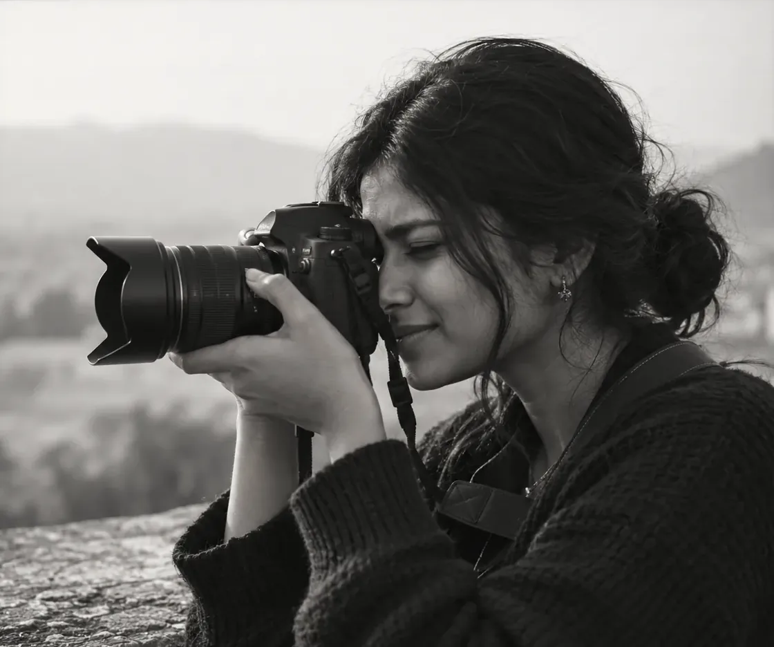 The photographer with her camera
