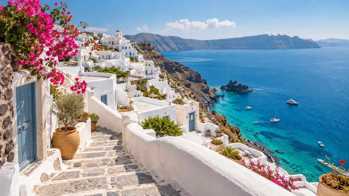 A coastal village above the sea