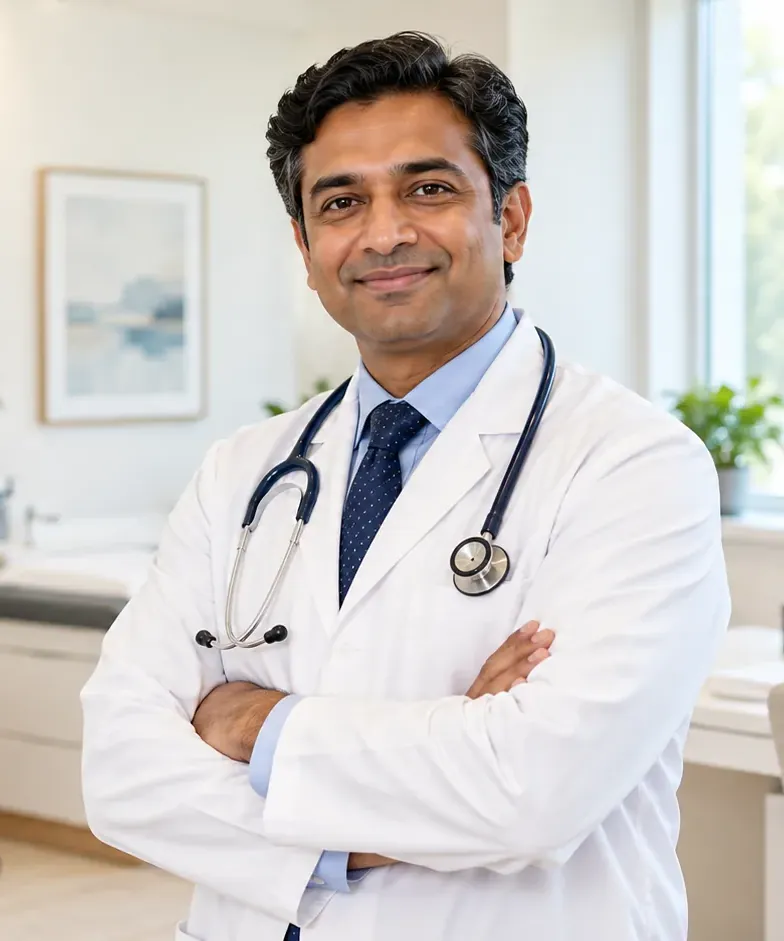 The doctor in his clinic