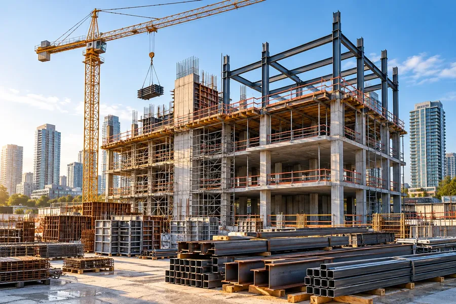 A residential tower under construction