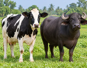 A black and white cow in a field