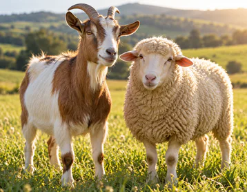 A goat and a lamb